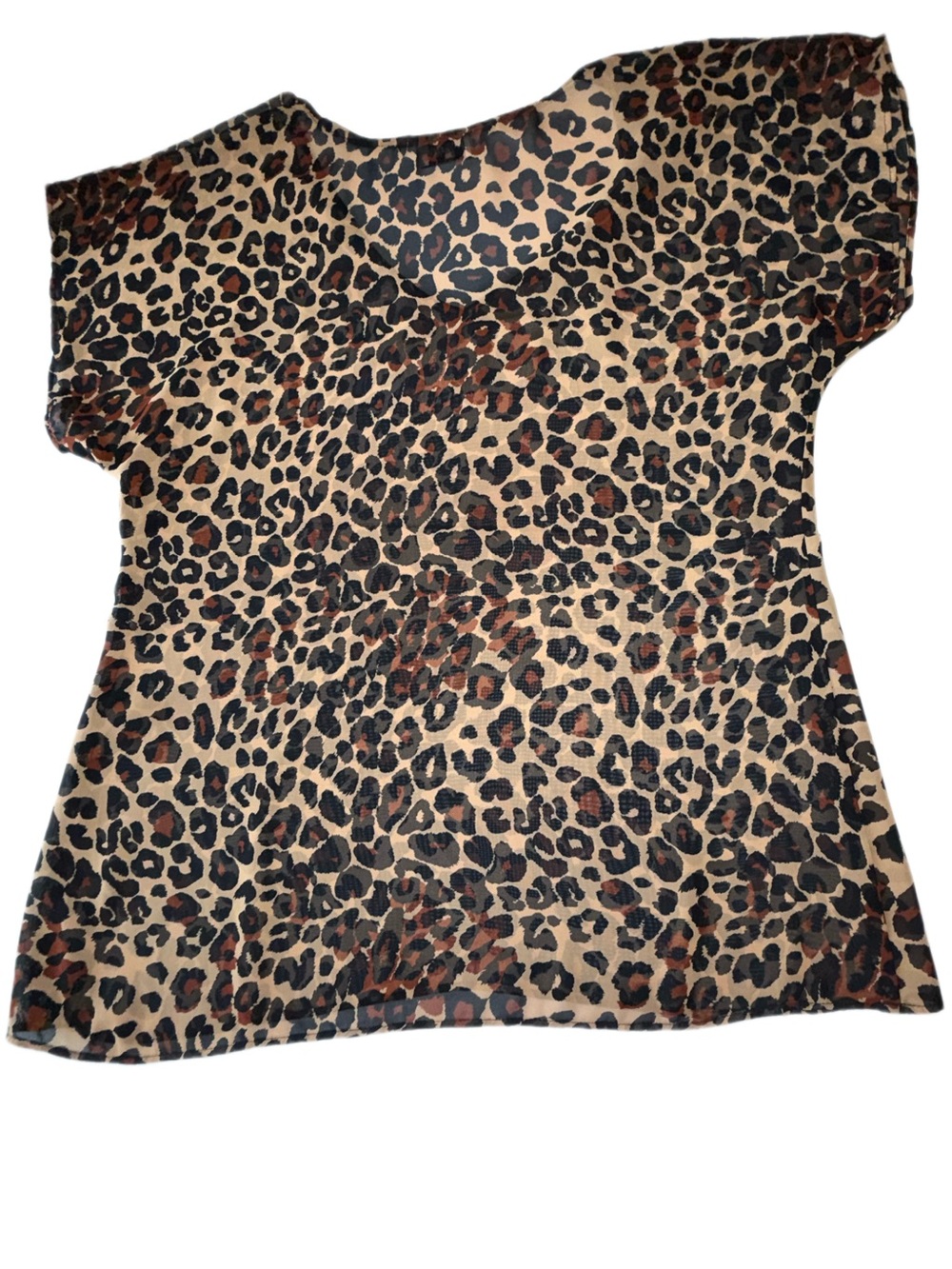 Show Me Your Mumu Leopard Print Sheer Oversized Top Small Boho Animal Print - Picture 3 of 7